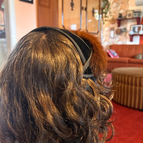 1950s MINK fur and velolur Fascinator headband! - Picture 6 of 12